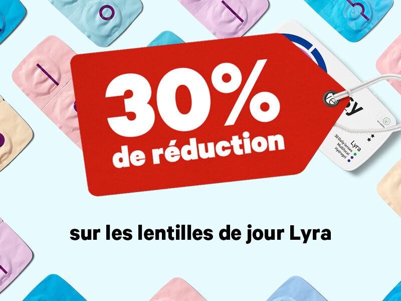 30% de r&eacute;duction sur les lentilles journali&egrave;res Lyra